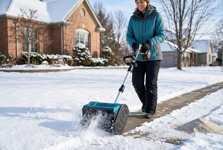 Electric Snow Sweeper Lifestyle Image